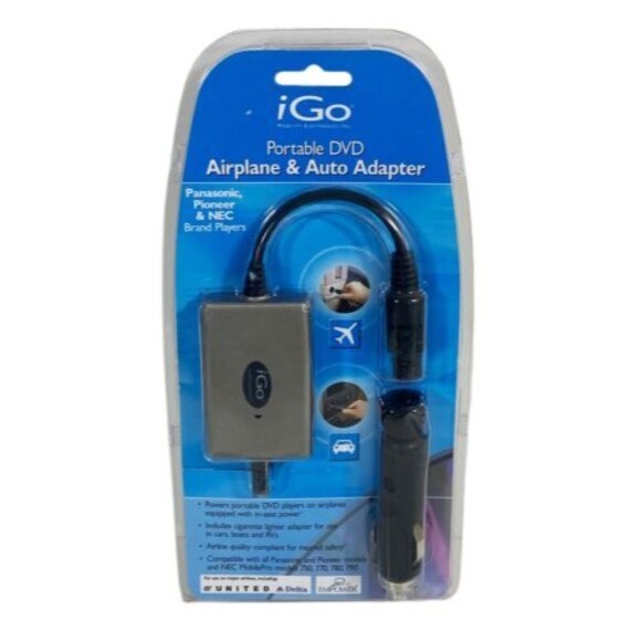 iGo Portable DVD Airplane & Auto Adapter Dvd Power On The Go 2003 New - Picture 1 of 2